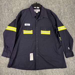 Armorex Shirt Mens 19.5 Blue Flame Resistant Reflective Workwear High Visibility